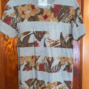 On The Bias Floral Striped Tee